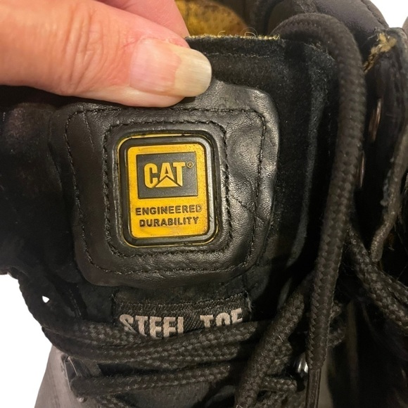 Men’s Caterpillar CAT Black Steel Toe Work Boots - Picture 4 of 9